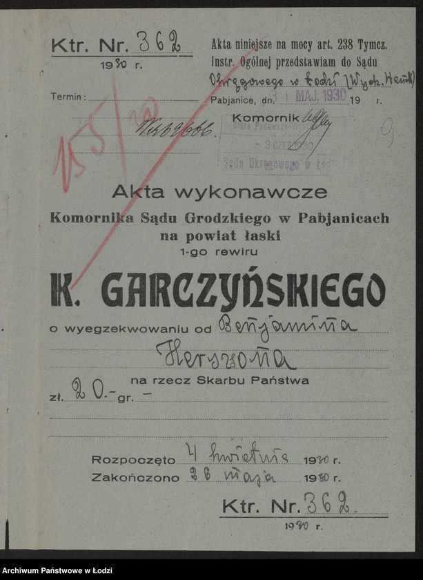 Obraz 11 z jednostki "Benjamin Herszson- mechaniczna tkalnia zarobkowa"