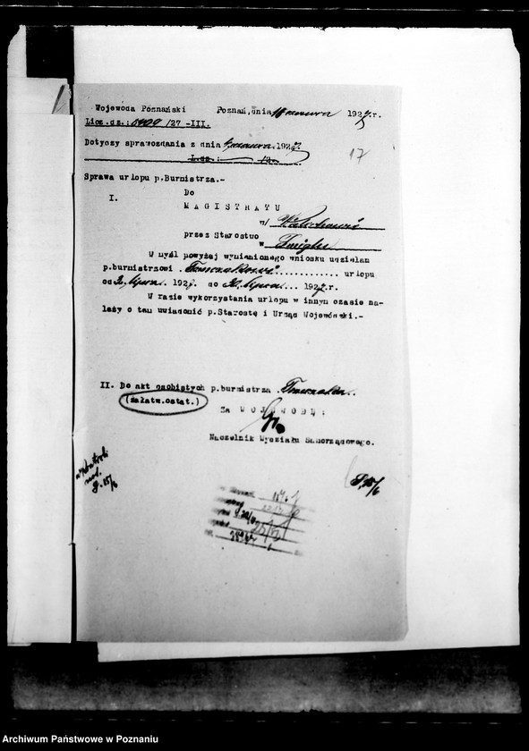 Obraz 20 z jednostki "Stosunki osobiste Ludwika Tomczaka burmistrza miasta Wielichowa"