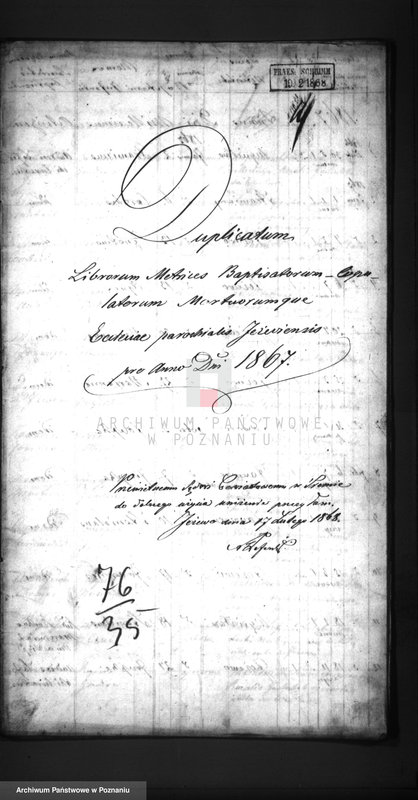 Obraz 3 z jednostki "Duplikat baptisatorum, copulatorum, mortuorum"