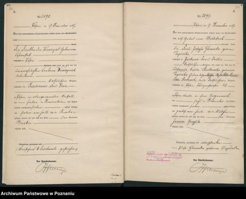 Obraz 18 z jednostki "Księga miejscowa urodzeń tom V [Rejestr główny urodzeń]"