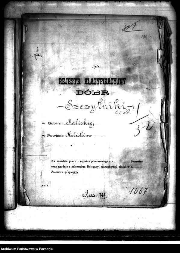 Obraz 18 z jednostki "/Rejestr pomiarowy dóbr Szczytniki powiat kaliski"