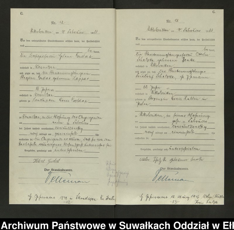 Obraz 9 z jednostki "Sterbe=Haupt=Register des Königlichen Preussischen Standes-Amtes Nikolaiken Kreis Sensburg"