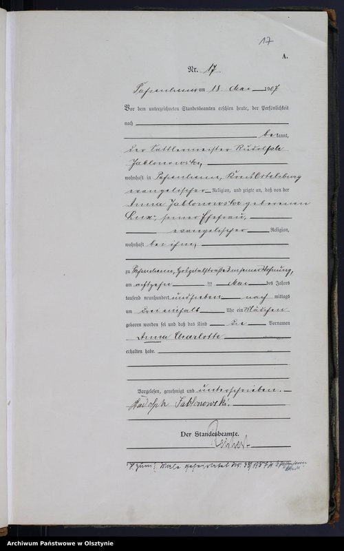 image.from.unit.number "Geburts-Haupt-Register Nr 1 - 55 [1907], Nr 1-67 [1908], Nr 1-60 [1909], Nr 1-68 [1910]"