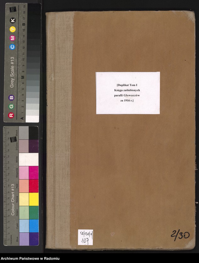 image.from.unit.number "[Duplikat Tom I Księga zaślubionych parafii Głowaczów za 1916 r.]"