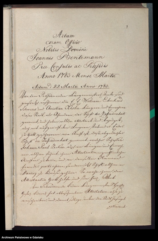 image.from.unit.number "Acta coram Officio […] Joannis Bentzmann Praeconsulis ac Praesidis [22.III.1783-13.III.1784] Joannis Bentzmann nec non Fisci Administratoris [27.III.1783-9.III.1784] /2 indeksy/"