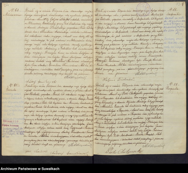 Obraz 19 z jednostki "Księga urodzeń, małżeństw, zejścia 1920 Filipów"