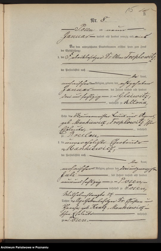 Obraz 18 z jednostki "Księga małżeństw t. I"