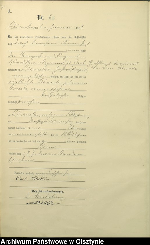 image.from.unit.number "Geburts-Haupt-Register Tom I,Nr 1 - 399"