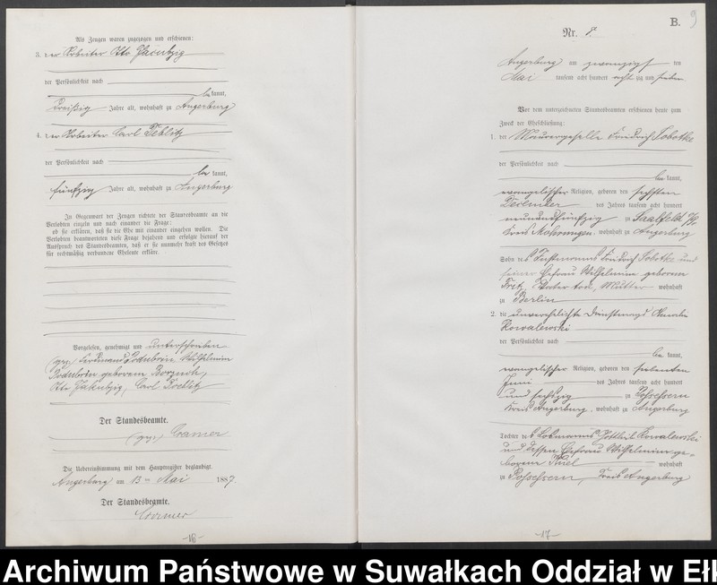 image.from.unit.number "Heiraths-Neben-Register des Preussischen Standes-Amtes der Stadt Angerburg Kreis Angerburg"