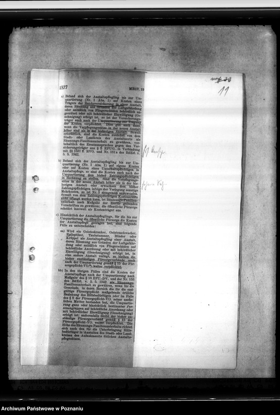 Obraz 15 z jednostki "Räumungs - Familienunterhalt. Sonderunterstützung für Polen. Umquartierung wegen Luftgeführdung"