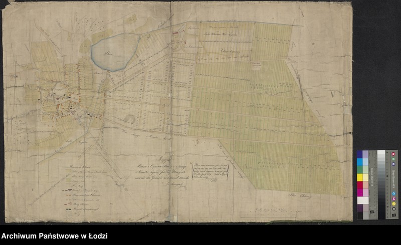 Obraz 1 z jednostki "Mappa placów i ogrodów Starego i Nowego Miasta Zgierz, podług którego stosownie na gruncie uskutecznił ..."