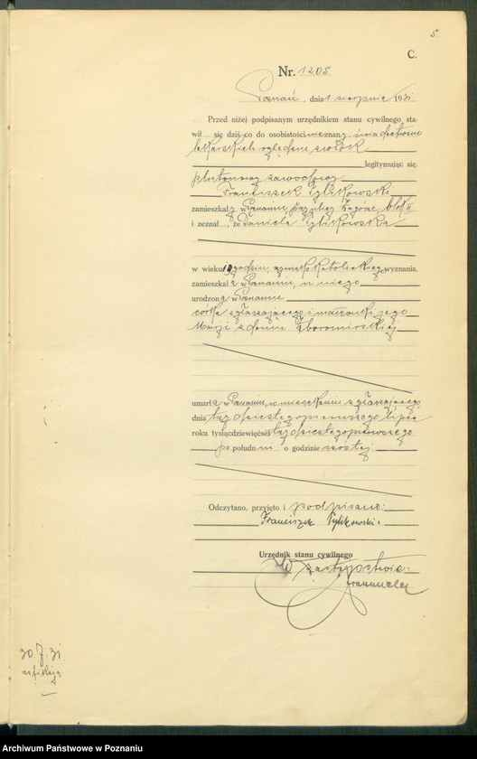 Obraz 7 z jednostki "Księga miejscowa zgonów tom III [Rejestr główny zgonów]"