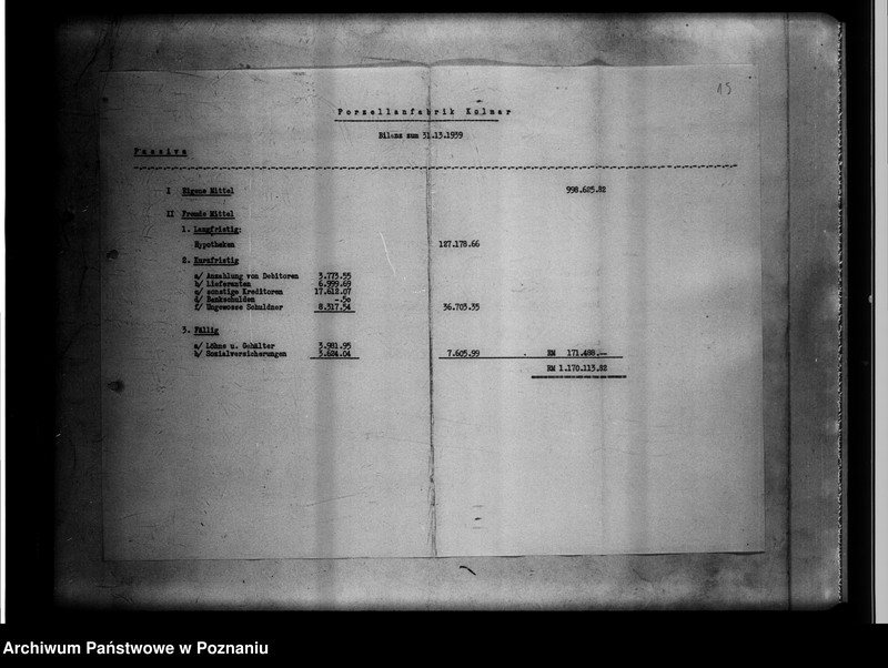 Obraz 20 z jednostki "[Fabryka porcelany w Chodzieży - rachunki i bilanse]."