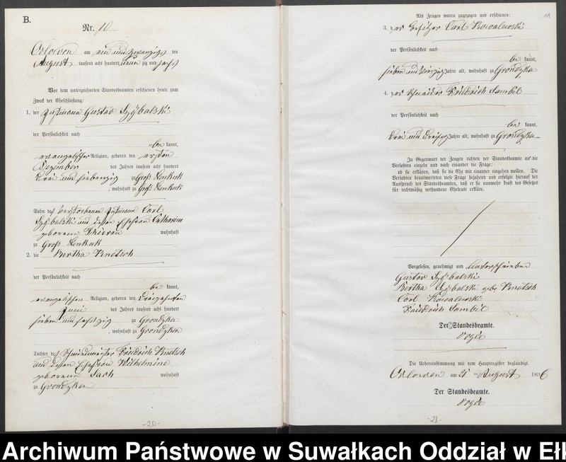 image.from.unit.number "Heiraths-Neben-Register des Preussischen Standes-Amtes Orlowen Kreis Loetzen"