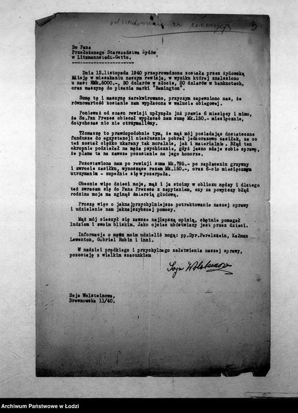 Obraz 6 z jednostki "[Podania o odszkodowanie za poniesione straty materialne]"