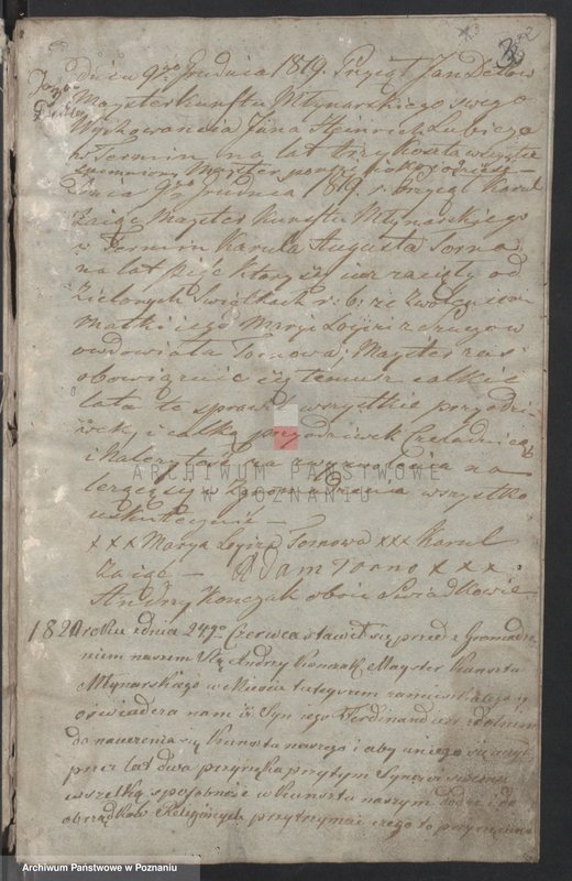 image.from.unit.number "Księga zgromadzenia kunsztu młynarskiego w mieście Władysławowie tycząca się zapisania uczniów ..."
