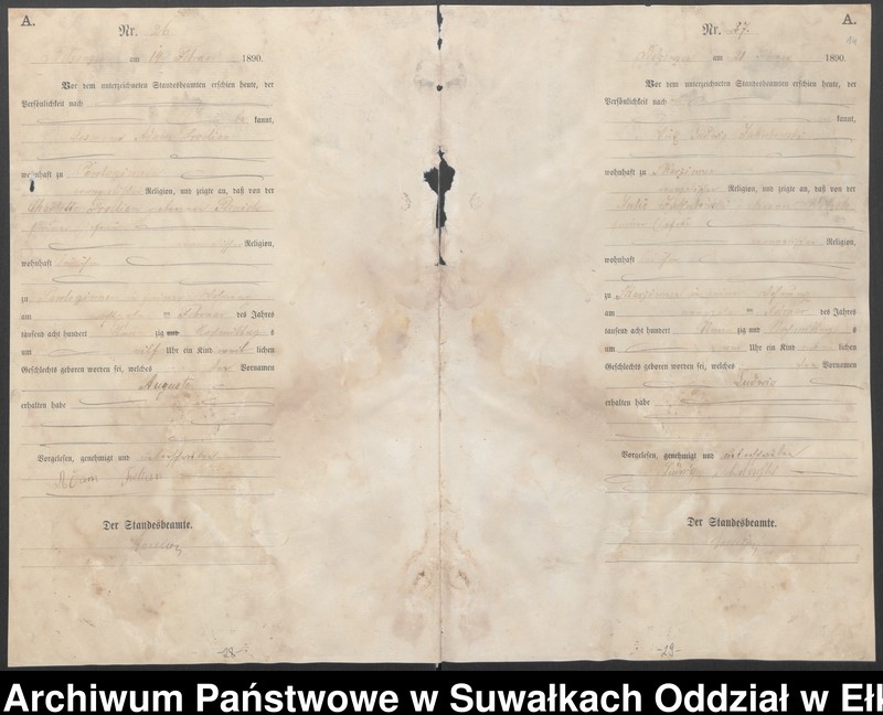 image.from.unit.number "[Geburts-Haupt-Register des Königlichen Preussischen Standes-Amtes Belzonzen Kreis Johannisburg]"