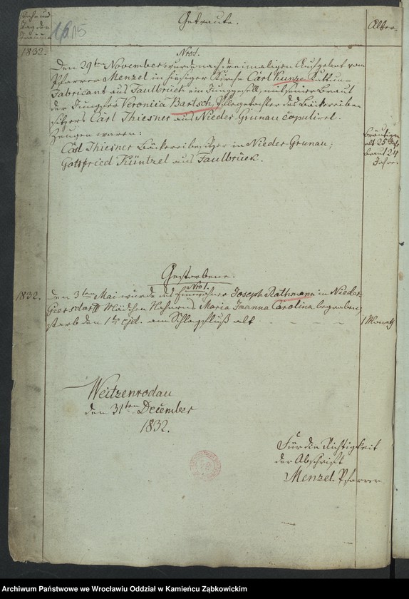 image.from.unit.number "Amtsgericht Schweidnitz Duplicate der Kirchenbücher der katholische Kirche zu Weizenrodau"