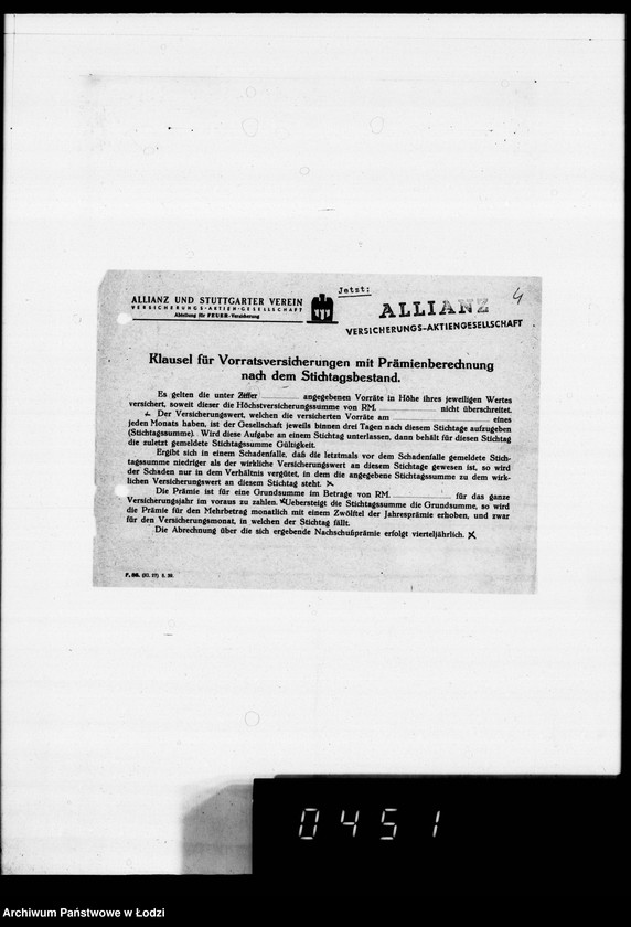 Obraz 8 z jednostki "[Polisy ubezpieczeniowe od ognia towarów w czasie transportu"