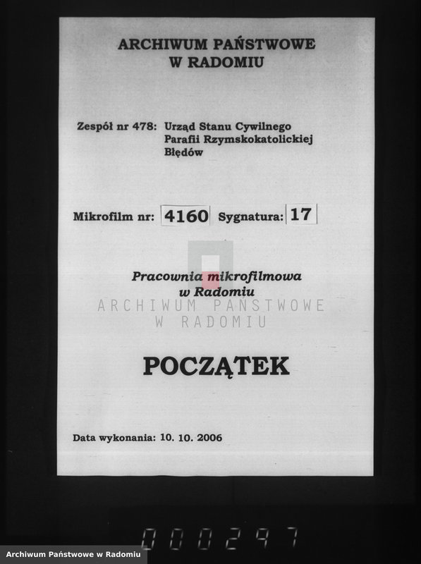 Obraz 1 z jednostki "[Duplikat akt urodzonych, zaślubionych i zmarłych parafii Błędów za 1892 r.]"