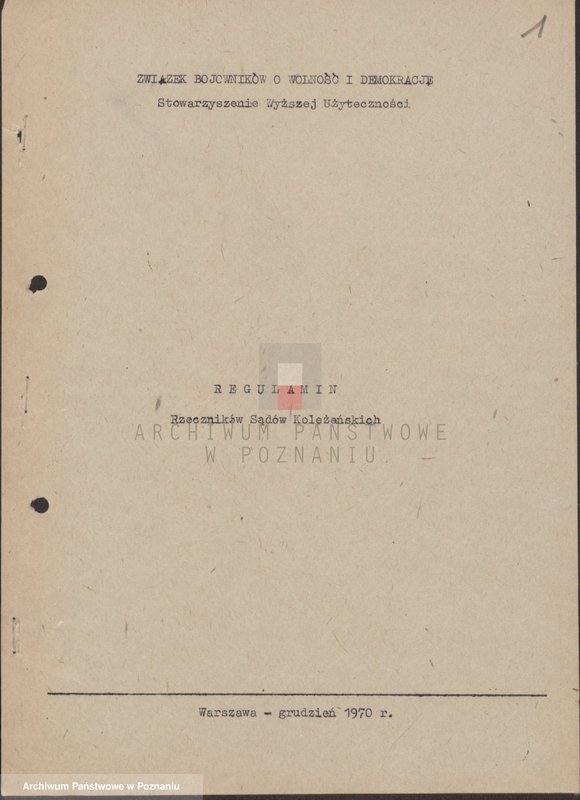 Obraz 6 z jednostki "Regulamin Rzeczników Sądów Koleżeńskich."