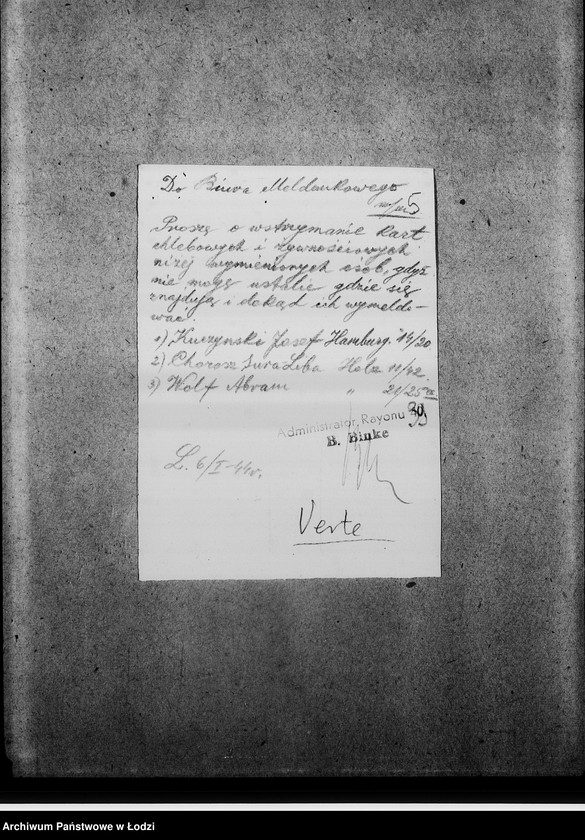 Obraz 8 z jednostki "[Korespondencja z Wydziałem Kart w sprawie skreślenia osób wymeldowanych]"