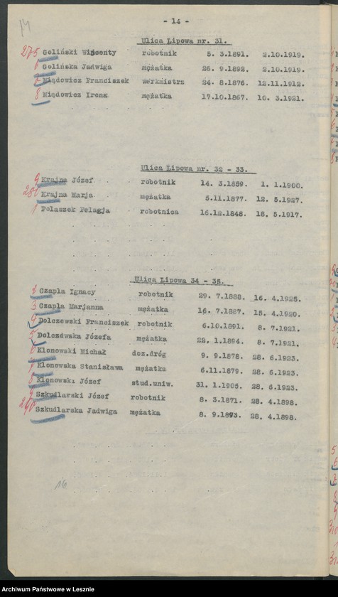 Obraz 17 z jednostki "[Obwód I - głosuje w Szkole Przemysłowo-Handlowej /listy wyborców/]"
