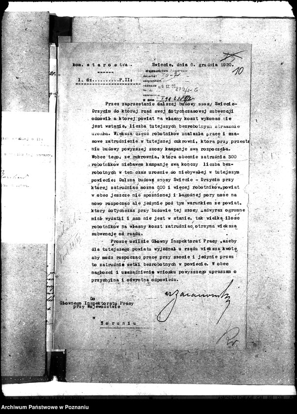 Obraz 14 z jednostki "[Subwencje państwowe na budowę dróg w celu zatrudniania bezrobotnych pow. Świecie]"