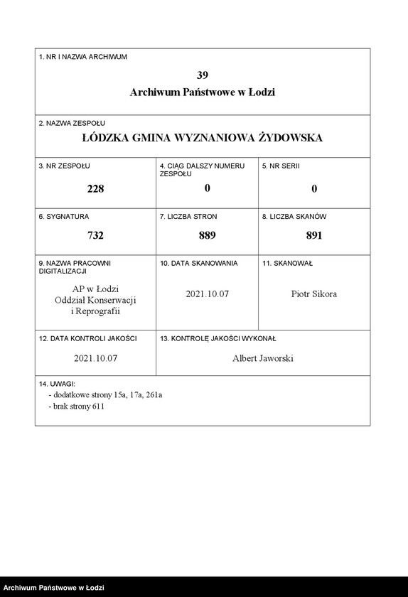 Obraz 1 z jednostki "Kartoteka osób pochowanych na cmentarzu żydowskim przy ulicy Brackiej w latach 1892-1954. Nazwiska na litery: Rozenbe-Rozenf"