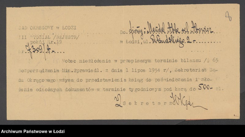 Obraz 10 z jednostki "Mendel Abbe vel Abowicz- sprzedaż manufaktury"