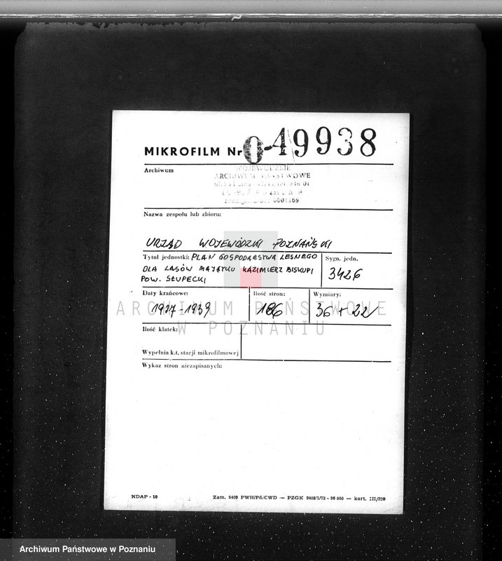 Obraz 2 z jednostki "Plan gospodarstwa leśnego dla lasów majątku Kazimierz Biskupi powiat słupecki"