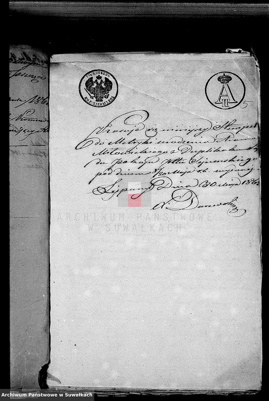 image.from.unit.number "Dowody do akt małżeństw Parafii Lejpuny z roku 1862"
