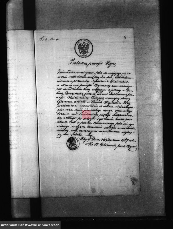 image.from.unit.number "Dowody do Aktów Małżeństwa Parafii Kaletnik Roku 1867"