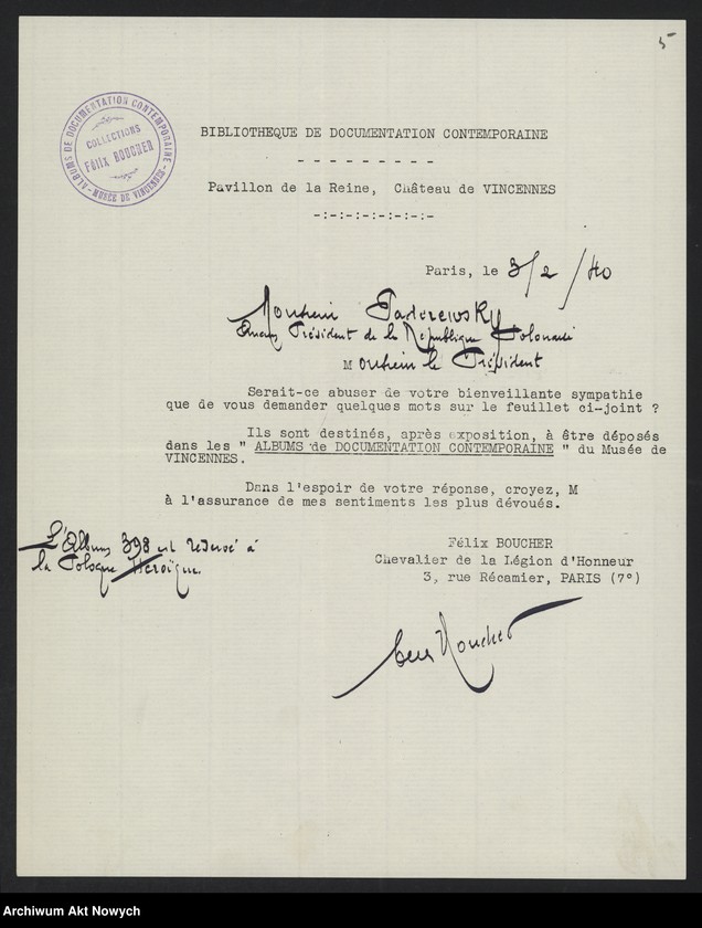 Obraz 7 z jednostki "Ambasada R.P. w Paryżu; L.4 (odpowiedzi)"