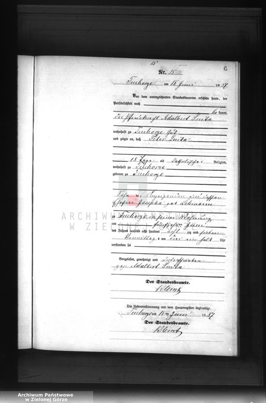Obraz 18 z jednostki "Sterbe-Neben-Register"