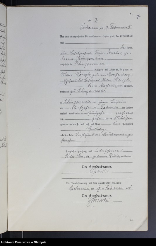 Obraz 9 z jednostki "Geburts-Neben-Register Nr 1 - 26"
