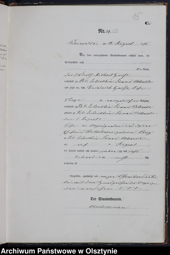 image.from.unit.number "Sterbe-Haupt-Register Tom I,Nr 75 - 140"