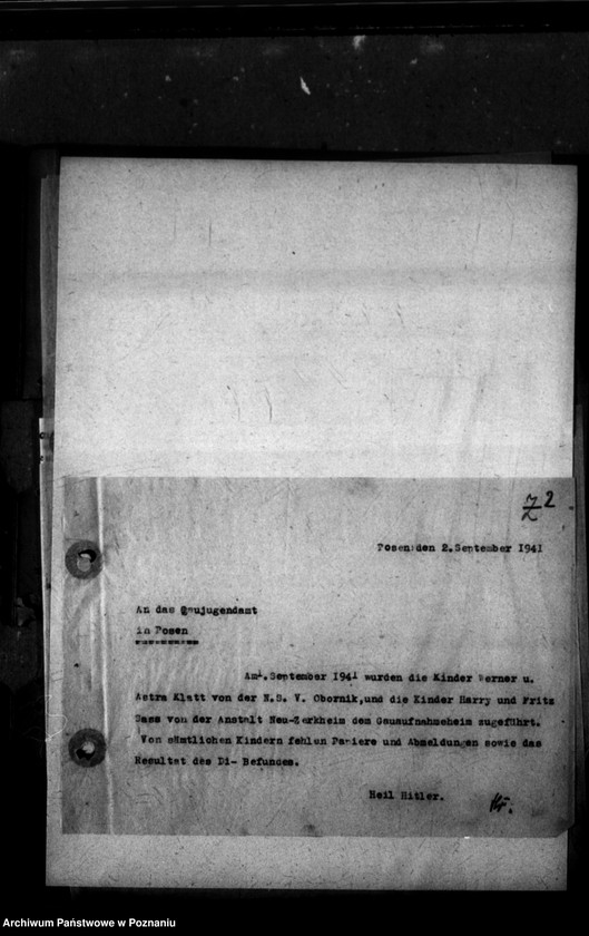 Obraz 6 z jednostki "Schriftwechsel mit Gaujugendamt betreffend ehemalige Heimkinder [Korespondencja w sprawie przekazywanych dzieci]."