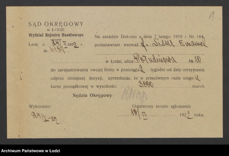 Obraz 3 z jednostki "Emanuel Lisser- sprzedaż drzewa opałowego"