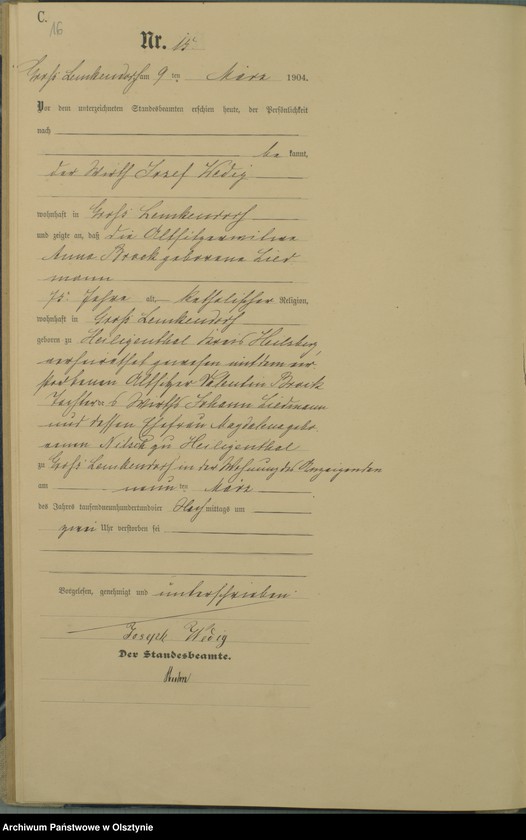 image.from.unit.number "Sterbe-Haupt-Register Nr 1 - 64"