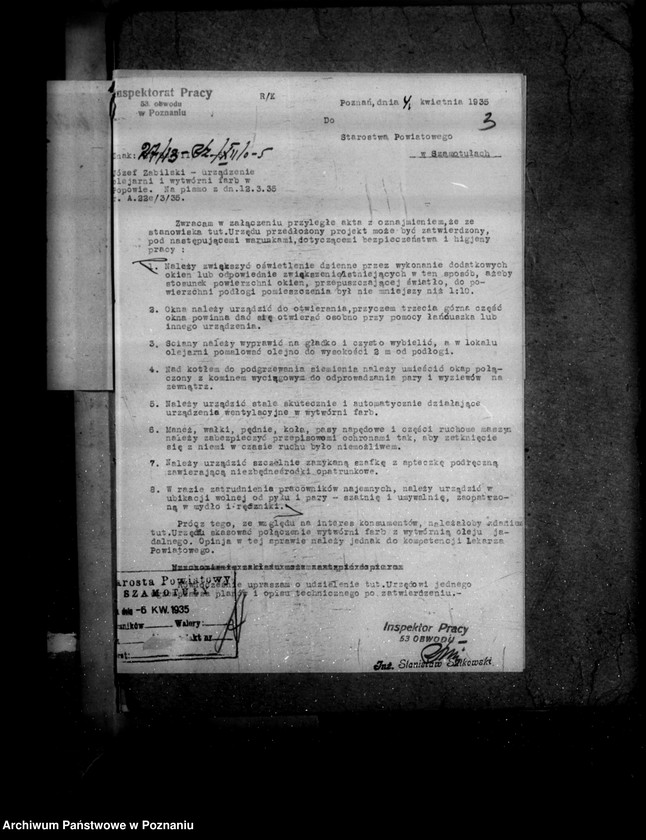 Obraz 7 z jednostki "Zatwierdzenie zakładu przemysłowego /olejarni, fabryk farb i pokostów/ J. Zabilskiego w Popowie powiat szamotulski"