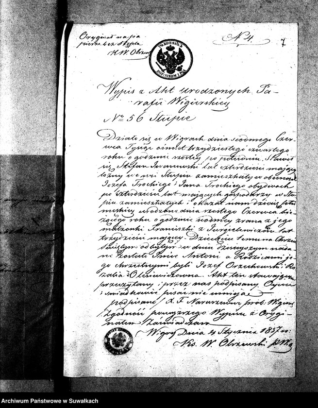 image.from.unit.number "Dowody do Akt Ślubnych z roku 1857 Suwałk"