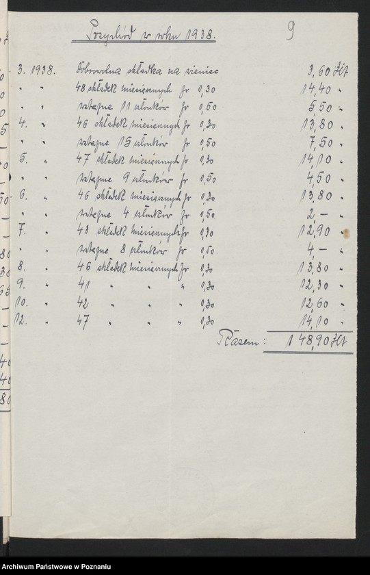 Obraz 15 z jednostki "Korespondencja skarbnika Zarządu Głównego Związku Powstańców Wielkopolskich."