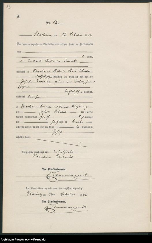 Obraz 15 z jednostki "Geburts-Neben-Register"
