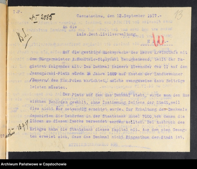 Obraz 16 z kolekcji "Usunięcie pomnika Aleksandra II Romanowa w Częstochowie111"