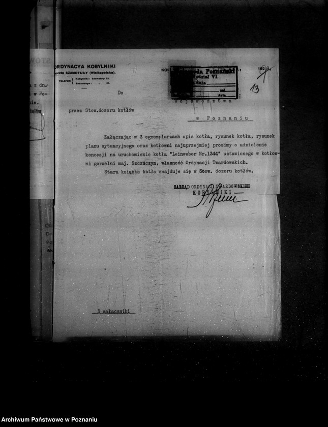 Obraz 16 z jednostki "Gorzelnia w majątku Szczuczyn własność Ordynacja w Kobylnikach powiat szamotulski nr woj. kotła 5249 pop. własność Fabryka makaronów musztard i konserw D. Stabrowskiego w Poznaniu"