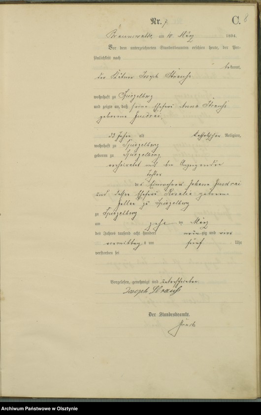 image.from.unit.number "Sterbe-Haupt-Register Nr 1 - 45"