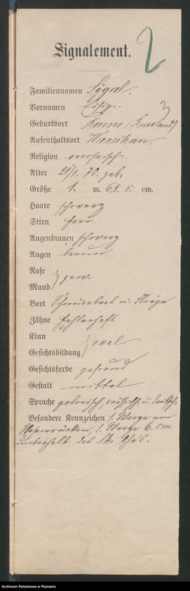 Obraz 7 z jednostki "A. betr. den russischen Untertanten Eisig Sygal"