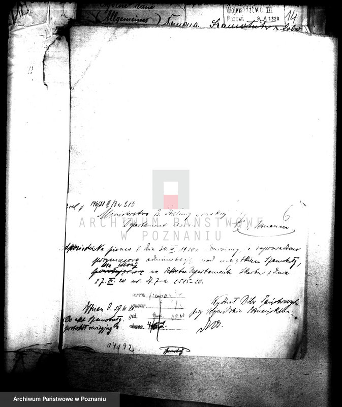 Obraz 10 z jednostki "Czynsze dzierżawne majątku państwowego Szamotuły-Zamek"