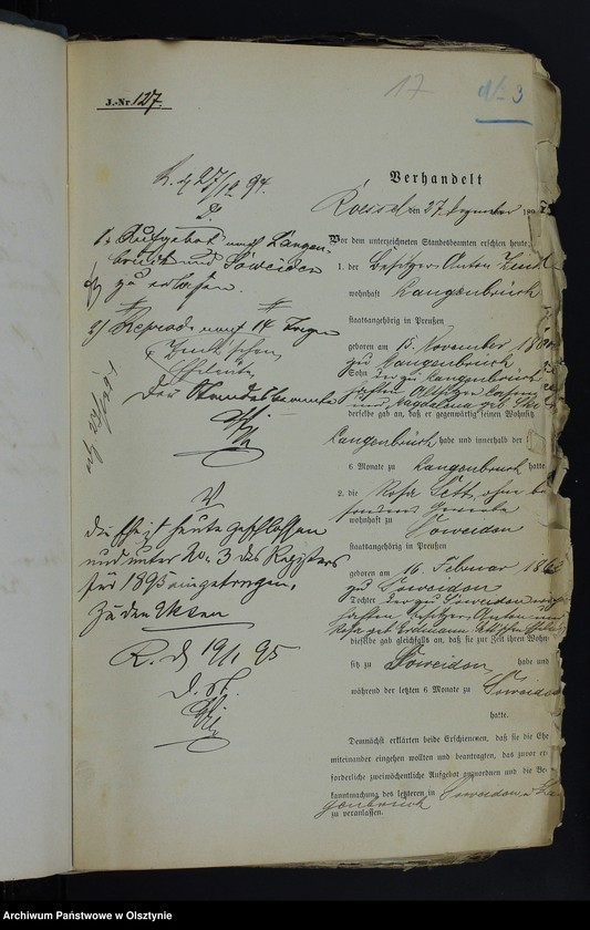 image.from.unit.number "Beläge zum Heiraths-Register"